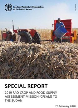 SPECIAL REPORT 2019 FAO CROP AND FOOD SUPPLY ASSESSMENT MISSION (CFSAM) TO THE SUDAN
