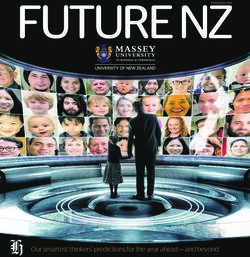 FUTURE NZ26 November, 2014 - Our smartest thinkers' predictions for the year ahead - and beyond - Massey ...