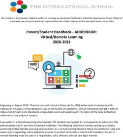 Parent/Student Handbook - ADDENDUM: Virtual/Remote Learning 2020-2021 - The International School ...