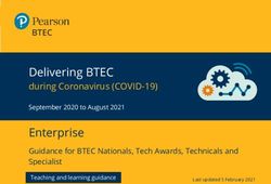 Delivering BTEC during Coronavirus (COVID-19) September 2020 to August 2021 - Enterprise - Pearson qualifications