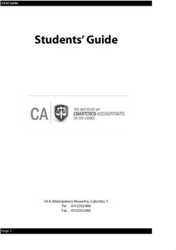 Students' Guide - 30 A, Malalasekera Mawatha, Colombo 7. Tel : 0112352000 Fax : 0112352060 - CA Sri Lanka