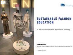SUSTAINABLE FASHION EDUCATION - An International Specialised Skills Institute Fellowship - International ...