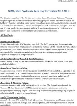 NYMC/WMC Psychiatric Residency Curriculum 2017-2018