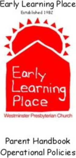 Early Learning Place - Parent Handbook Operational Policies - Established 1982