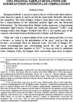 UEFA FINANCIAL FAIRPLAY REGULATIONS AND EUROPEAN UNION ANTITRUST LAW COMPLICATIONS