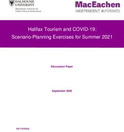 Halifax Tourism and COVID-19: Scenario-Planning Exercises for Summer 2021 - Discussion Paper September 2020 - Dalhousie University ...