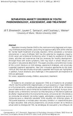 SEPARATION ANXIETY DISORDER IN YOUTH: PHENOMENOLOGY, ASSESSMENT, AND TREATMENT - Behavioral ...