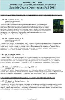 Spanish Course Descriptions Fall 2018 - DEPARTMENT OF LANGUAGES, LITERATURES AND CULTURES - University at Albany