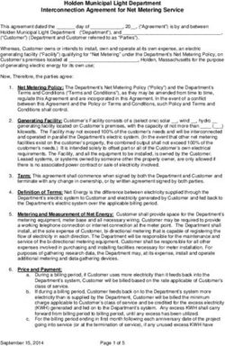 Holden Municipal Light Department Interconnection Agreement for Net Metering Service