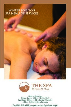 Spa Menu of Services Winter 2018/2019 - at spruce peak Call to speak to our Spa Concierge - Stowe Mountain Lodge
