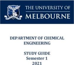 DEPARTMENT OF CHEMICAL ENGINEERING STUDY GUIDE - Semester 1 2021