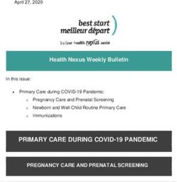 PRIMARY CARE DURING COVID-19 PANDEMIC - Health Nexus Weekly Bulletin - Best Start
