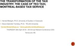 THE TRANSFORMATION OF THE TAXI INDUSTRY: THE CASE OF TEO TAXI, MONTREAL-BASED TAXI SERVICE