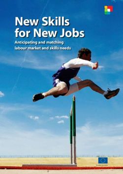 New Skills for New Jobs - Anticipating and matching labour market and skills needs