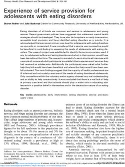 Experience of service provision for adolescents with eating disorders