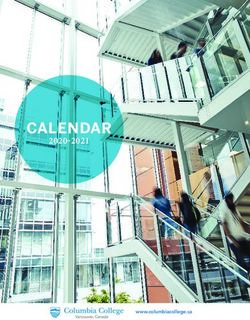 CALENDAR 2020-2021 - www.columbiacollege.ca - Columbia College