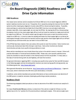 On Board Diagnostic (OBD) Readiness and Drive Cycle Information