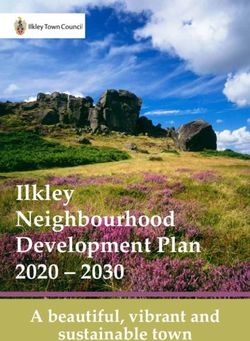 Ilkley Neighbourhood Development Plan 2020 2030 - A beautiful, vibrant and sustainable town