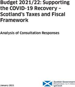 Budget 2021/22: Supporting the COVID-19 Recovery - Scotland's Taxes and Fiscal Framework - Analysis of Consultation Responses - The ...
