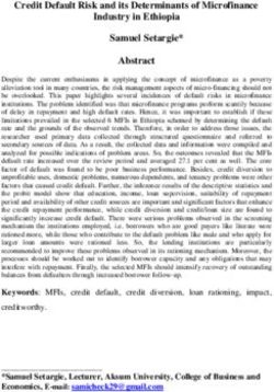 Credit Default Risk and its Determinants of Microfinance Industry in Ethiopia Samuel Setargie