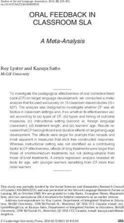 ORAL FEEDBACK IN CLASSROOM SLA - A Meta-Analysis