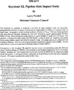 DRAFT Keystone XL Pipeline Rate Impact Study - Montana ...