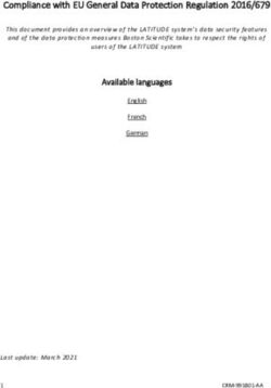 Compliance with EU General Data Protection Regulation 2016/679