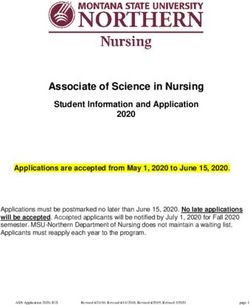 Associate of Science in Nursing - Student Information and Application 2020 - MSU Northern
