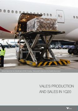 VALE'S PRODUCTION AND SALES IN 1Q20 - Vale.com