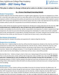 2020 2021 Entry Plan - Gary Lighthouse College Prep Academy - Gary Lighthouse Charter School