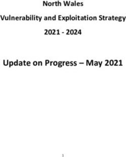 Update on Progress - May 2021 - North Wales Vulnerability and Exploitation Strategy 2021 2024