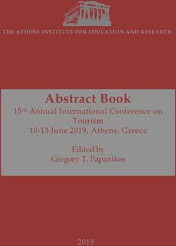 Abstract Book 15th Annual International Conference on Tourism 10-13 June 2019, Athens, Greece Edited by Gregory T. Papanikos 2019 - Atiner