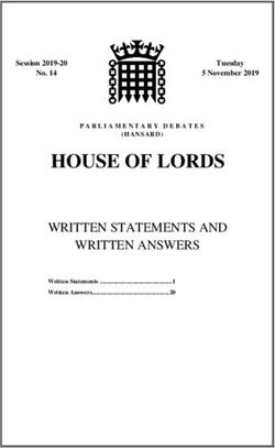 HOUSE OF LORDS WRITTEN STATEMENTS AND WRITTEN ANSWERS