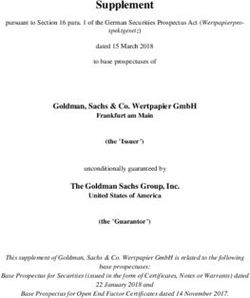 Supplement - Goldman Sachs Markets