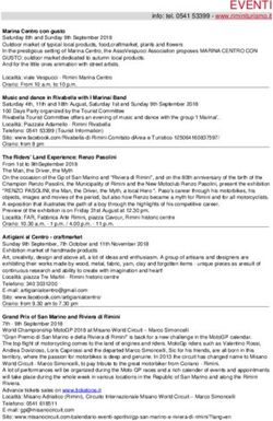 EVENTI info: tel. 0541 53399 - www.riminiturismo.it - Rimini turismo