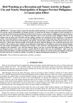 Bird Watching as a Recreation and Nature Activity in Baguio City and Nearby Municipalities of Benguet Province Philippines