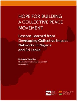 HOPE FOR BUILDING A COLLECTIVE PEACE MOVEMENT - Lessons Learned from Developing Collective Impact Networks in Nigeria and Sri Lanka - ReliefWeb