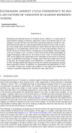 LEVERAGING AFFINITY CYCLE CONSISTENCY TO ISO- LATE FACTORS OF VARIATION IN LEARNED REPRESEN-TATIONS - OpenReview