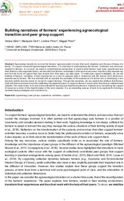 Building narratives of farmers' experiencing agroecological transition and peer group support - INRA