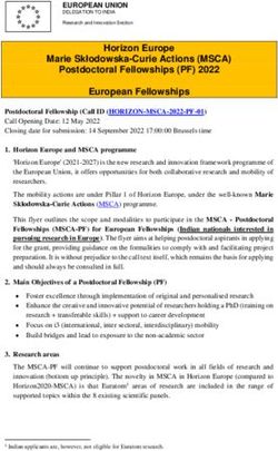 Horizon Europe Marie Skłodowska-Curie Actions (MSCA) Postdoctoral ...