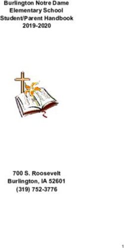 Burlington Notre Dame Elementary School Student/Parent Handbook 2019-2020 - 700 S. Roosevelt Burlington, IA 52601 (319) 752-3776 ...
