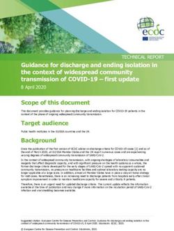 Guidance for discharge and ending isolation in the context of widespread community transmission of COVID-19 - first update - ECDC