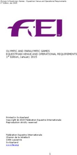 Olympic and Paralympic Games Equestrian Venue and Operational Requirements. 1st Edition, January 2015
