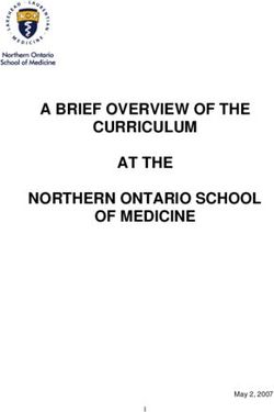 A BRIEF OVERVIEW OF THE CURRICULUM AT THE NORTHERN ONTARIO SCHOOL OF MEDICINE