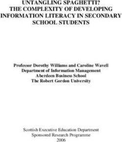 UNTANGLING SPAGHETTI? THE COMPLEXITY OF DEVELOPING INFORMATION LITERACY IN SECONDARY SCHOOL STUDENTS