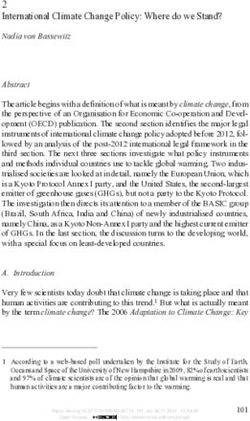 International Climate Change Policy: Where do we Stand?
