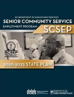 SCSEP SENIOR COMMUNITY SERVICE - 2020-2023 STATE PLAN