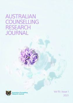 AUSTRALIAN COUNSELLING RESEARCH JOURNAL - Vol 15 | Issue 1 2021