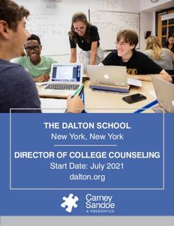 THE DALTON SCHOOL DIRECTOR OF COLLEGE COUNSELING - New York, New York Start Date: July 2021 dalton.org - Carney Sandoe & Associates