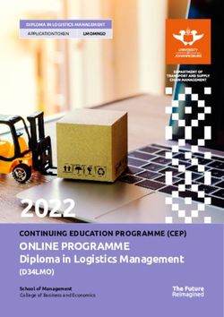 2022 ONLINE PROGRAMME - Diploma in Logistics Management CONTINUING EDUCATION PROGRAMME (CEP) - UJ